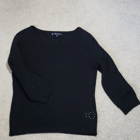 Anne Klein black beaded sweater - Picture 7 of 15
